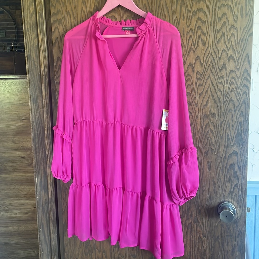 Vince Camuto Pink Ruffle Dress